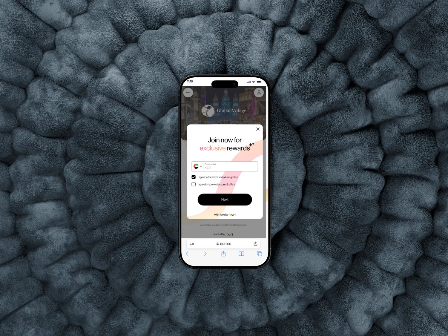 Quri Main Signup Screen